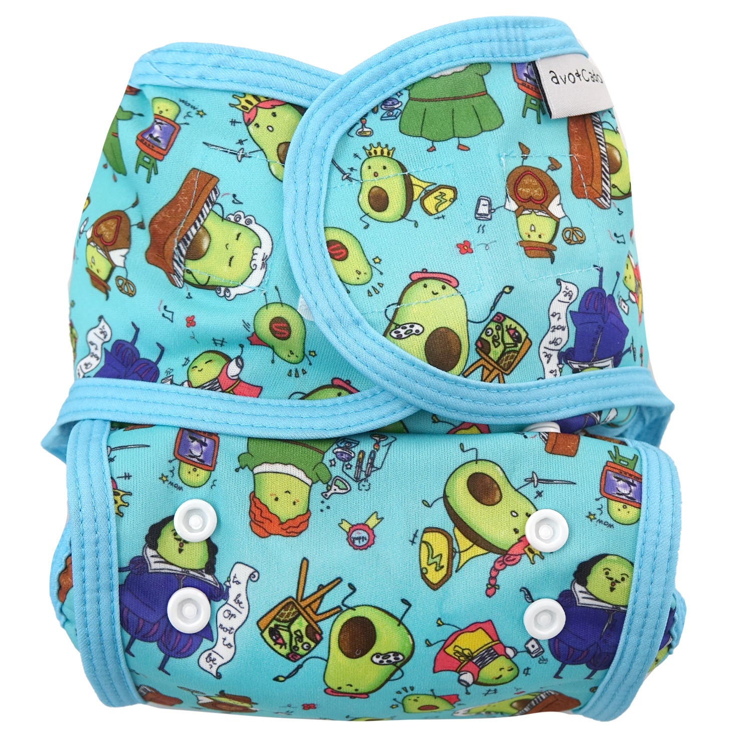 avo+cado one size sprout cover (hook & loop) - Funky Pineapples, Groovy Whales, Happy Turtles, Jungle Leaves, Avocado Heroes - - MamaMilla