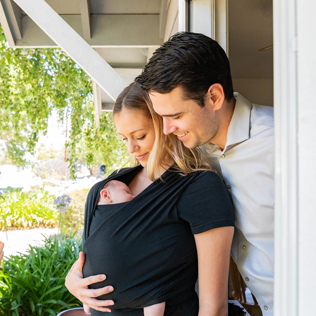 Moby Top med støtte og Vikle t-shirt Bump & Beyond - Sort - Strækvikle - MamaMilla