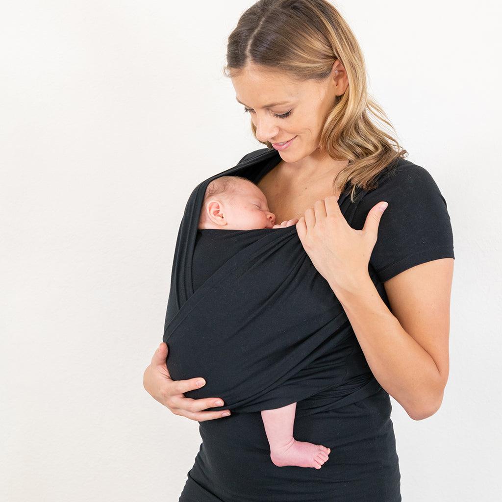 Moby Top med støtte og Vikle t-shirt Bump & Beyond - Sort - Strækvikle - MamaMilla