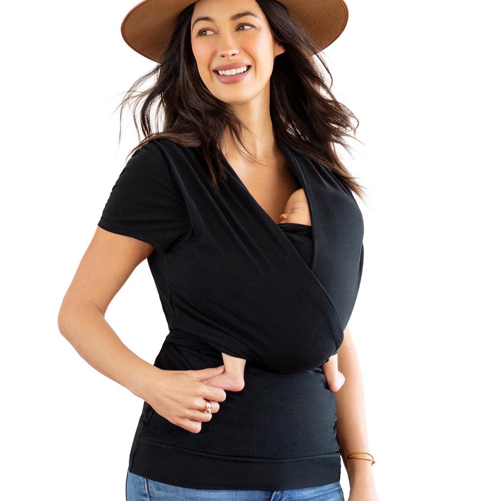Moby Top med støtte og Vikle t-shirt Bump & Beyond - Sort - Strækvikle - MamaMilla