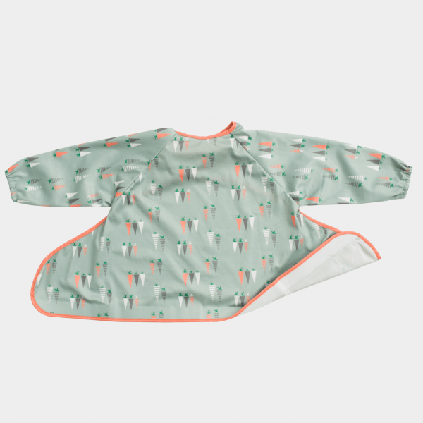 Tidy Tot Hagesmæk med Lange Ærmer til Bakke - Støvet Mint - Hagesmæk med ærmer - MamaMilla