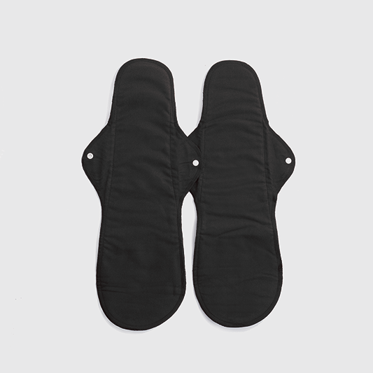 Imse Vimse Natbind Plus / Efterfødselsbind (stofbind) i Økologisk Bomuldsflonel - 2 styk - Sort - Efterfødselsbind - MamaMilla