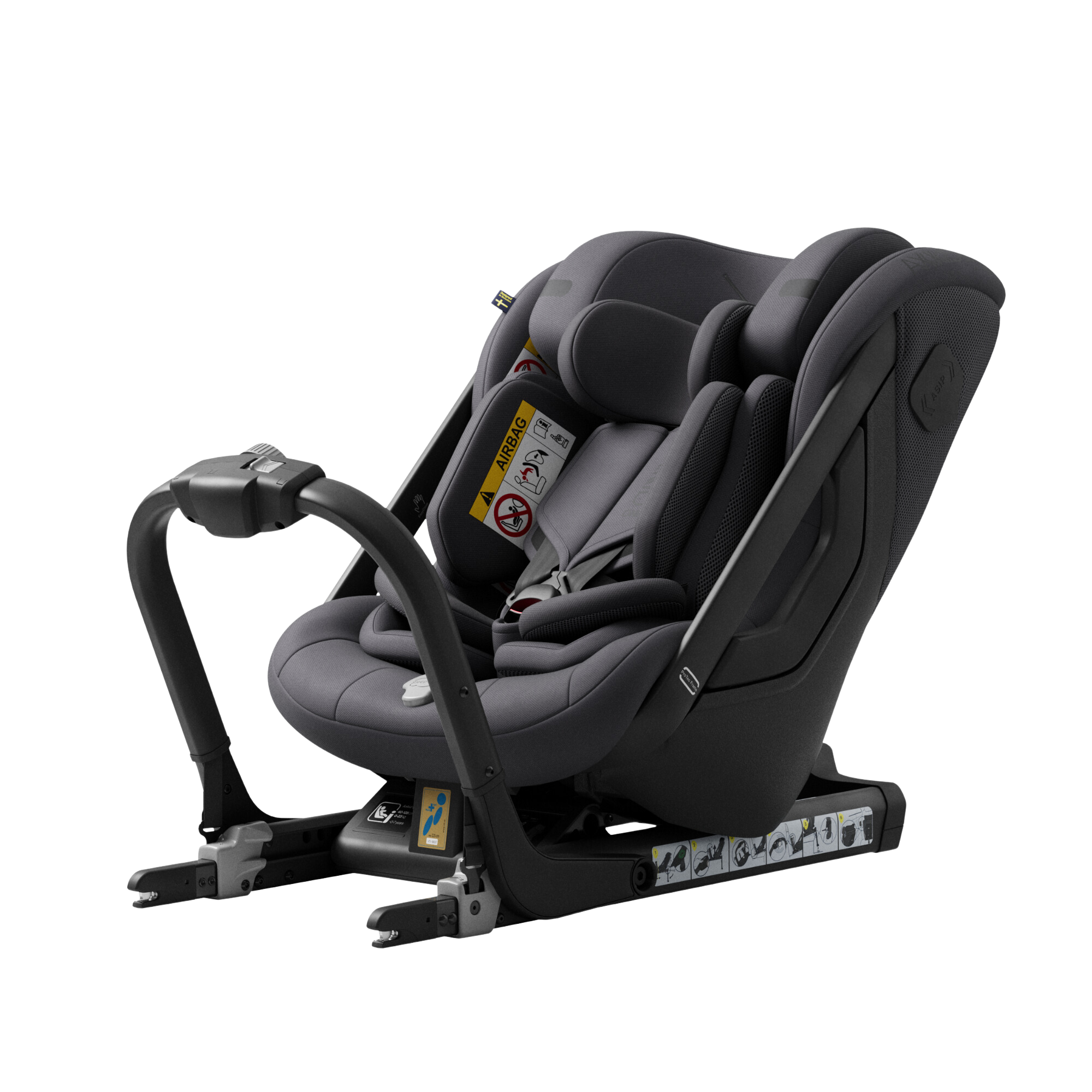 Axkid ONE+ 3 - Arctic Mist Grey - iSize 40-125 cm - 40-125 cm (Nyfødt til 7 år) - MamaMilla