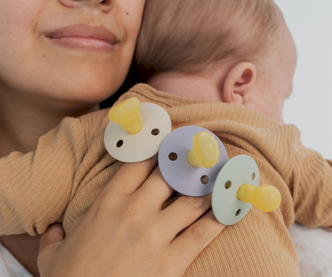 BIBS Colour rund sut str. 2, latex – Woodchuck/Blush (2-pak)