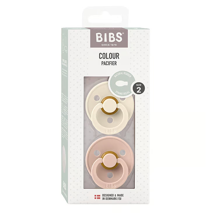 BIBS Colour symmetrisk sut str. 2, latex – Ivory/Blush (2-pak)