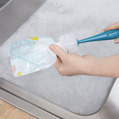 Babymoov Flaskerenser med Sugekop - 2-i-1 - Blå - Flaskerenser - MamaMilla