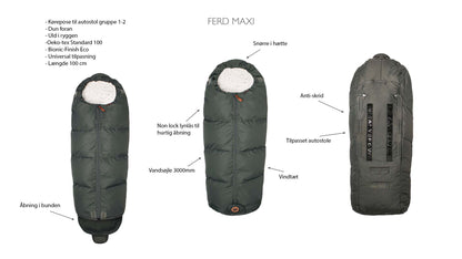 Easygrow FERD MAXI kørepose til autostol og vogn - Black - Kørepose - MamaMilla