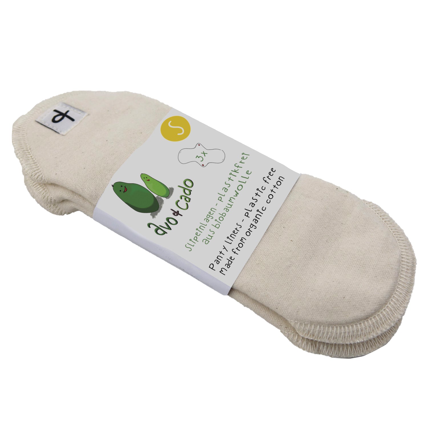 avo+cado Trusseindlæg Plastikfri (stofbind) i Økologisk Bomuldsflannel - 3 styks - Trusseindlæg - MamaMilla