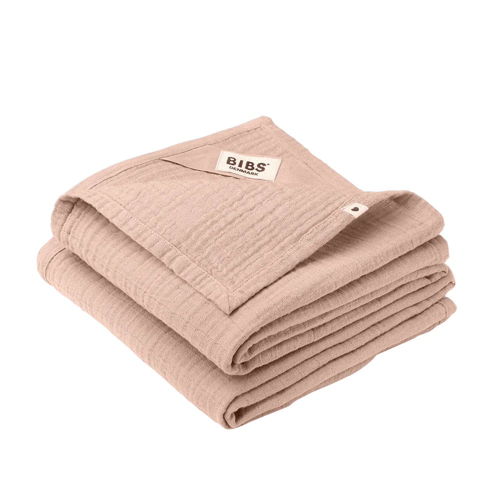 BIBS 2-pack stofble "Blush" i blød muslin (økologisk bomuld) - MamaMilla