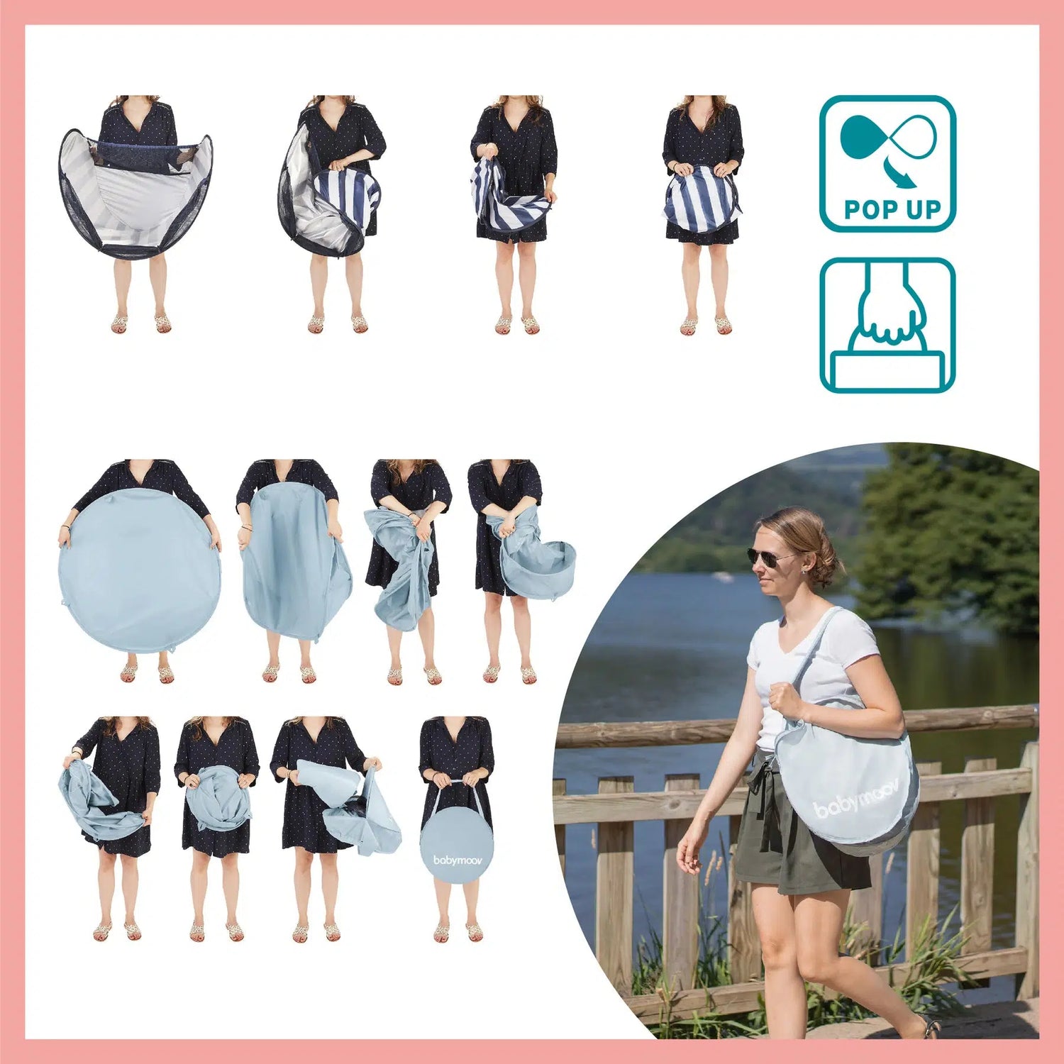 Babymoov 3i1 UV-telt - Mariniére Aquani - Uv-telt - MamaMilla