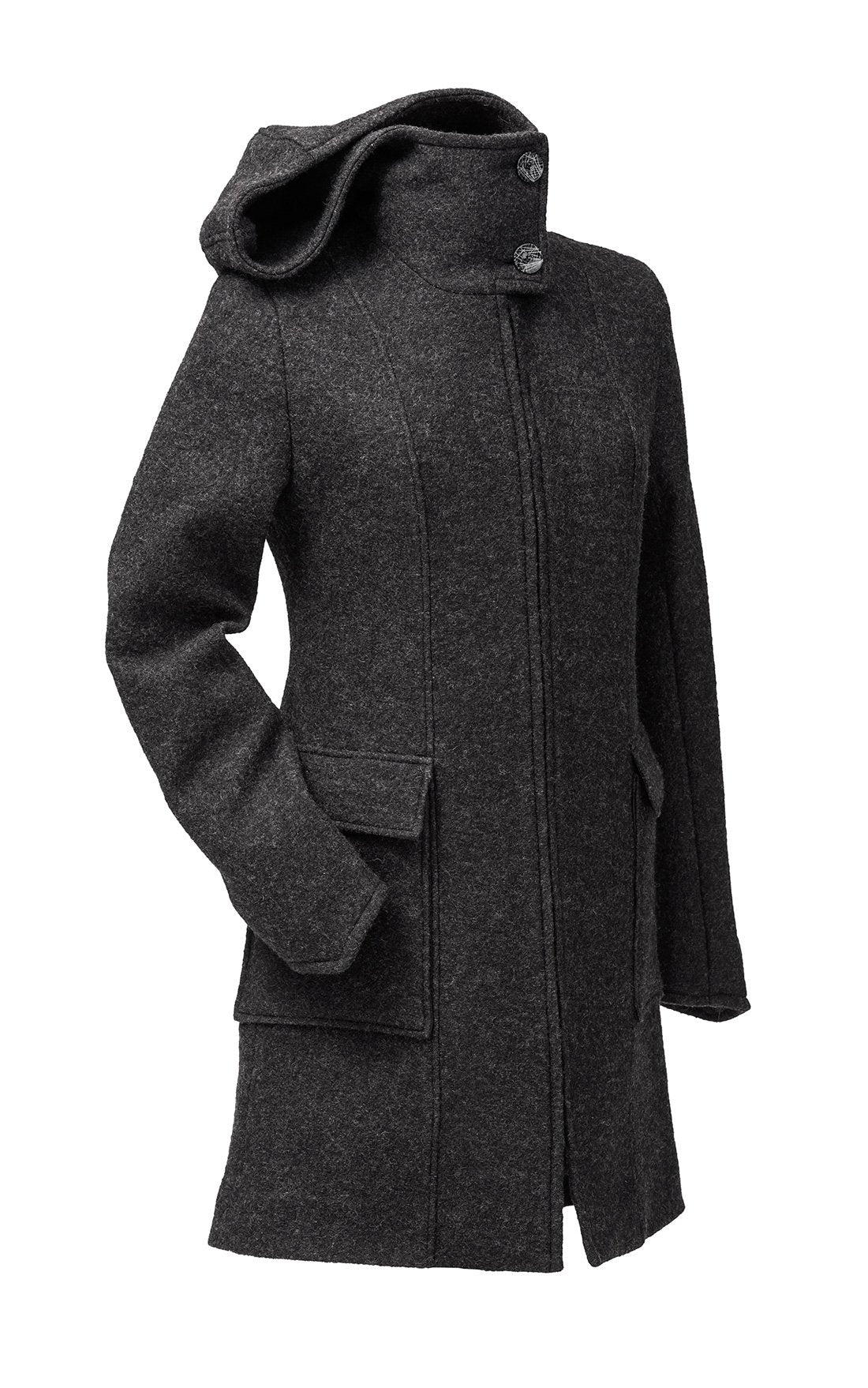 Mamalila 4i1 bære- og graviditetsjakke også til rygbæring - Uld - Anthracite - Bærejakke - MamaMilla