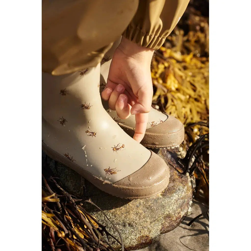 Wheat printet Muddy gummistøvler - Gravel bumblebee - gummistøvler - MamaMilla