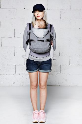 Love radius bæresele - Hoodie carrier - Mørkegrå/Flanel Grey - Bæresele - MamaMilla