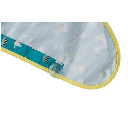 Tidy Tot Hagesmæk med Sugekop (lange ærmer) - Turkis Zebra - Hagesmæk med ærmer - MamaMilla