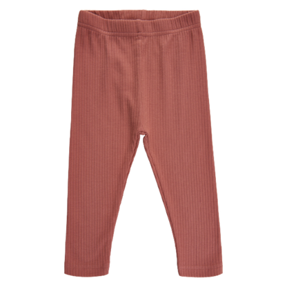 Soft gallery Paula rib leggings - Brick Dust - bukser - MamaMilla