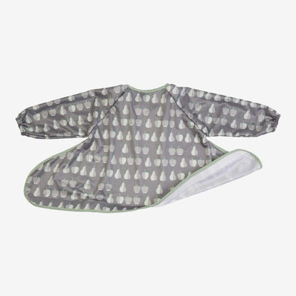 Tidy Tot Hagesmæk med Lange Ærmer til Bakke - Grå Æbler - Hagesmæk med ærmer - MamaMilla